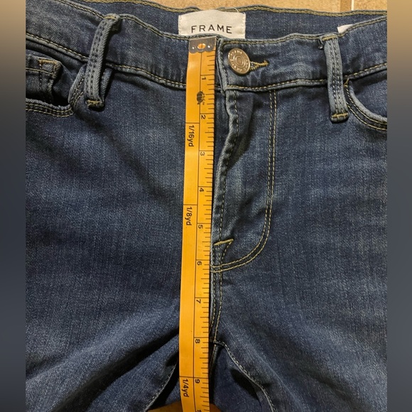 Frame Womens Le Garcon Boyfriend Jeans Size 27 Blue Distressed Covant Midrise - Picture 5 of 15